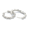 Brass Micro Pave Clear Cubic Zirconia Huggie Hoop Earrings EJEW-A058-02P-2