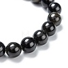 Natural Golden Sheen Obsidian Stretch Beaded Bracelets G-A185-01P-3