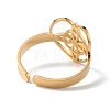 Heart with Sailor's Knot 304 Stainless Steel Open Cuff Ring for Women RJEW-E073-01G-4