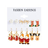 6 Pairs Alloy Enamel Earring Sets WG06580-05-1