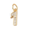 Brass Micro Pave Clear Cubic Zirconia Charms KK-G544-04G-2