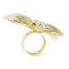 Wing Alloy Rhinestone Adjustable Rings for Women RJEW-K277-04G-4