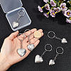 6Pcs 3 Styles Stainless Steel Pattern Locket Pendant Keychains KEYC-ME0001-17A-3
