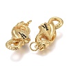 Brass Micro Pave Black Cubic Zirconia Pendants X-KK-F821-39G-2