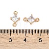 Brass Pave Glass Rhombus Links Connector Charms GLAA-Q088-001E-3