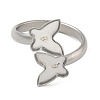 304 Stainless Steel Cuff Rings Components STAS-K279-02C-P-2