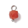 6Pcs 6 Colors Natural Quartz & Grey Agate & Banded Agate & Green Onyx Agate Faceted Cube Charms PALLOY-JF04798-01-3