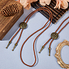 2Pcs Zinc Alloy Flower Bolo Tie Necklaces NJEW-DC0001-27-4