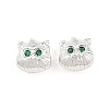 Brass Pave Cubic Zirconia Beads KK-A292-01S-1