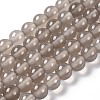 Natural Gray Agate Bead Strands X-G-R193-12-6mm-1