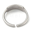 Non-Tarnish 304 Stainless Steel Blank Rectangle Open Cuff Rings for Women RJEW-D022-02P-3