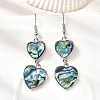Brass Natural Abalone Shell Dangle Earrings EJEW-F388-01B-P-1
