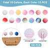 195pcs 15 Colors Imitation Pearl Acrylic Beads OACR-AR0001-14-2
