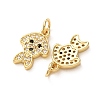 Brass Micro Pave Black Cubic Zirconia Charms CU-E003-18G-19-2