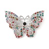 Butterfly Zinc Alloy Rhinestone Brooches for Backpack Clothes JEWB-S027-04C-1