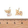 Owl Brass Micro Pave Cubic Zirconia Stud Earrings for Women EJEW-G428-10G-01-5
