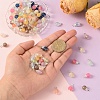 110Pcs 11 Colors Baking Paint Glass with Gold Powder Pendants PALLOY-YW00212-5