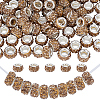 Handmade Polymer Clay Rhinestone European Large Hole Beads with Silver Color Plated Brass Cores FPDL-PA0001-02E-1