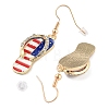 Independence Day Theme Alloy Enamel Dangle Earrings for Women EJEW-F335-01G-01-2