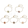 Round Natural Mixed Gemstone Macrame Pouch Link Bracelets BJEW-JB10653-01-1