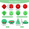 80Pcs 6 Style Food Grade Eco-Friendly Silicone Beads SIL-CA0001-64-2