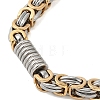 Ion Plating(IP) Grooved Column 304 Stainless Steel Byzantine Chain Bracelets for Men BJEW-B093-07GP-2