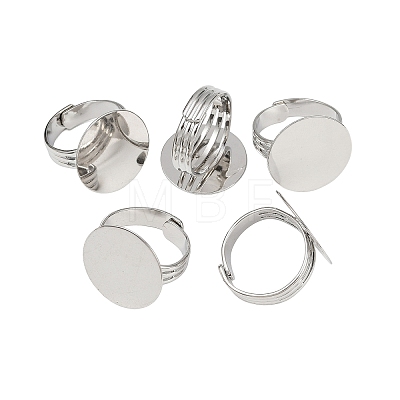 Flat Round Brass Pad Ring Settings X-MAK-S033-018P-NF-1