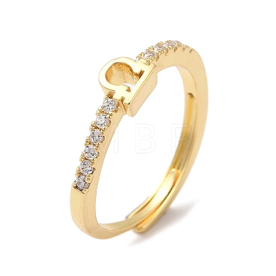 Rack Plating Brass Clear Cubic Zirconia Constellation Adjustable Rings for Women RJEW-S407-08G-08-1