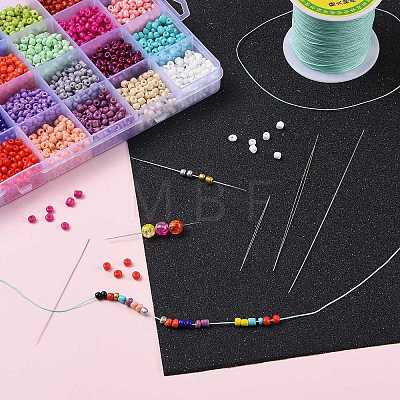 Iron Collapsible Big Eye Beading Needles ES001Y-S-100mm-01-1