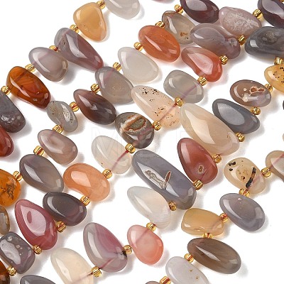 Natural Botswana Agate Beads Strands G-P604-A06-01-1