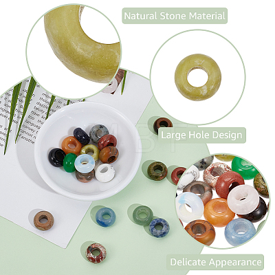 20Pcs 20 Styles Natural & Synthetic Mixed Gemstone European Beads G-PA0002-35-1