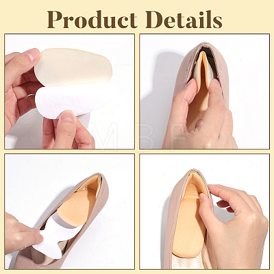 12 Pairs 2 Colors Self-adhesive Sponge T Shape Heel Sticker DIY-WR0005-70-1