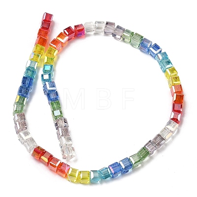Electroplate Transparent Glass Beads Strands EGLA-K015-14A-1