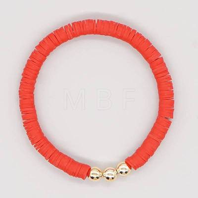 Polymer Clay Heishi Surfer Stretch Bracelet BJEW-BB727272803-B-1