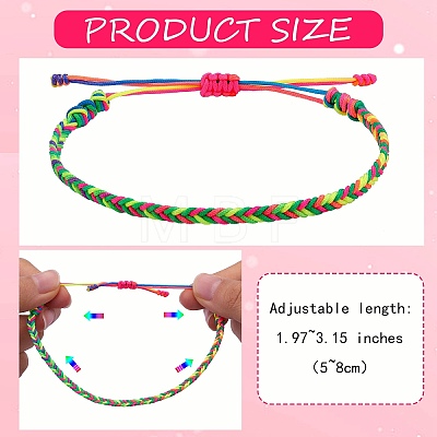 5Pcs 5 Colors Nylon Thread Braided Bracelets Set BJEW-SW00049-04-1