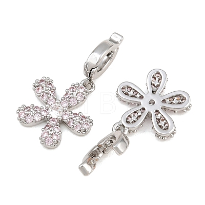 Brass Micro Pave Cubic Zirconia Pendants CU-CBAA6E8-14P-05-1