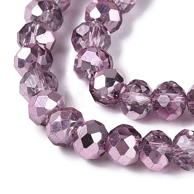 Transparent Electroplate Glass Beads Strands EGLA-Q131-01A-05-1