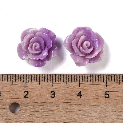 Synthetic Coral 3D Flower Rose Beads CORA-A005-14mm-27-1