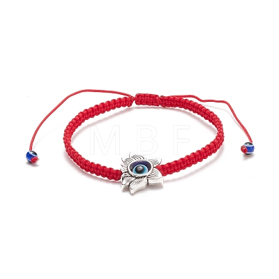 Resin Evil Eye & Alloy Braided Bead Bracelet BJEW-JB08494-06-1