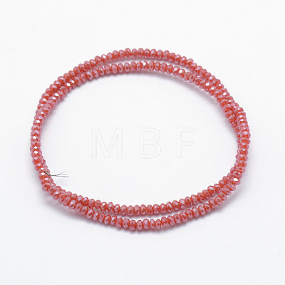 Electroplate Opaque Glass Beads Strands X-EGLA-J144-PL-B02-1