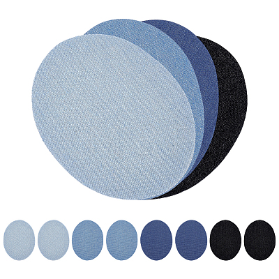 12Pcs 4 Colors Denim Cloth Iron On Sew On Patches PATC-FG0003-85-1