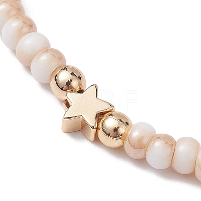 Glass & Brass Beads Braided Bead Bracelets BJEW-JB09873-1