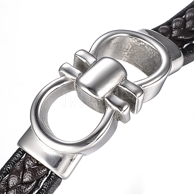 Men's Braided Leather Cord Bracelets X-BJEW-H559-15G-1