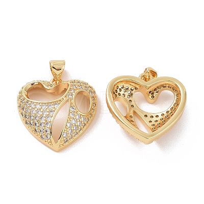 Brass Micro Pave Cubic Zirconia Pendants ZIRC-I063-05G-1