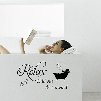 Rectangle with Word PVC Wall Stickers DIY-WH0228-131-1