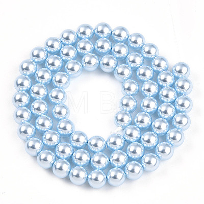 Baking Painted Pearlized Glass Pearl Bead Strands HY-N002-6mm-A05-1