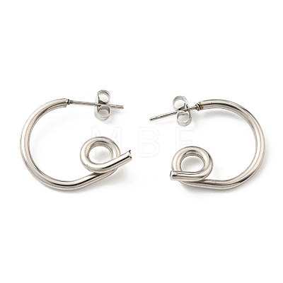 304 Stainless Steel Twist Knot Stud Earrings for Women EJEW-F319-09P-1