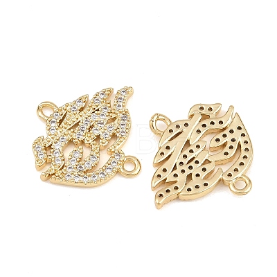 Brass Pave Clear Cubic Zirconia Connector Charms KK-L275-36G-1