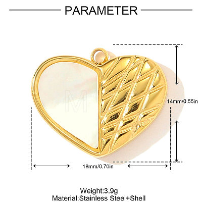 304 Stainless Steel Shell Pendants STAS-OY003-53G-1