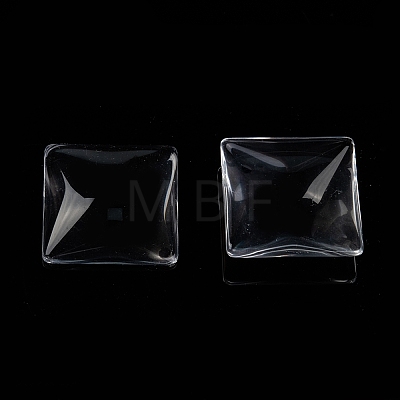Transparent Glass Square Cabochons X-GGLA-A001-30mm-1